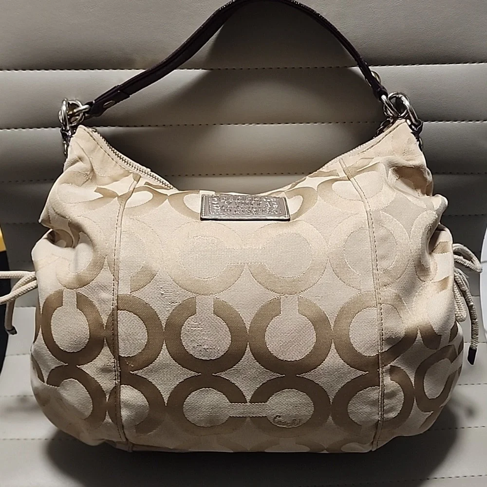 Y2K COACH Poppy Graffiti Glam Tote Crossbody Signature Rare Bag Purse 2 Hangtag